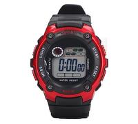 VGEBY Montre de Sport électronique, Montre D'étudiant Numérique Lumineuse Multi-Fonctions Résistante à l'eau avec Bracelet en Caoutchouc pour Enfants (Rouge)