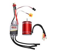 VGEBY Moteur sans Balais ESC Combo 3400KV Système d'alimentation sans Capteur avec Ailettes de Refroidissement en Aluminium CNC ESC étanches 75A Protections Multiples pour Bateau de Voiture 1 10 1