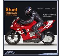 VGEBY Moto cascadeuse télécommandée Remote Control Stunt Motorcycle Self Balancing Stunt Motorcycle jouets electrique Bleu 1 pile