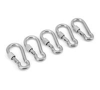 VGEBY Mousqueton de 50 Mm, Mousqueton à Ressort en Acier Inoxydable Robuste avec écrou fileté pour Camping en Plein Air, Pêche, Randonnée, Sacs à Dos, Porte-clés