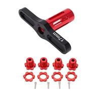 VGEBY Moyeux de Roue Cannelés à écrous RC, 4 Ensembles Adaptateur Hexagonal 17 MM Combinateur D'extension de Moyeux Fiable pour Voiture Traxxas 5353X E-REVO Summit 1/10 RC(Rouge)