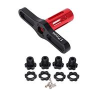VGEBY Moyeux de Roue Cannelés à écrous RC, 4 Ensembles Adaptateur Hexagonal 17 MM Combinateur D'extension de Moyeux Fiable pour Voiture Traxxas 5353X E-REVO Summit 1/10 RC(Le Noir)