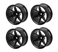 VGEBY Moyeux de Roue RC 4 Pièces, Alliage d'aluminium avec Précision Usinée CNC, Améliore la stabilité et Les Performances pour Les Voitures RC 1/10 (Black)