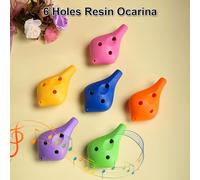 VGEBY Ocarina Alto C en Résine à 6 Trous, Bel Instrument de Musique pour les Mélomanes et les Débutants, Bleu, de Musique de Flûte Traditionnelle Portable (ORANGE)