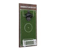 VGEBY Ouvre-bouteille, Ouvre-bouteille de Bière Mural en Bois et Fer avec Attrape-bouchon, Décoration Murale Facile à Installer pour les Fans de Football de Cuisine de Restaurant de Bar de Sport