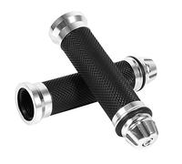 VGEBY Paire Poignées de Guidon 7/8po 22mm Antidérapant en Caoutchouc Aluminium pour Moto Vélo (Couleur: Argent)