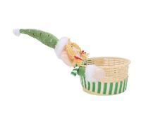 VGEBY Panier à Bonbons de Noël, Support de Décoration Festive Confortable pour Fête de Noël, Bureau à Domicile, Matériau en Tissu PVC (GREEN)