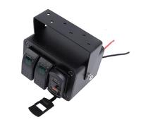 VGEBY Panneau de Commutation Marin en Alliage d'aluminium, Panneau d'interrupteur à Bascule à 2 Gangs 12V 24V avec PD Type C QC3.0 USB Voltmètre Montage en Surface pour Bateau RV Camion ATV