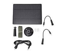 VGEBY Panneau Solaire pour Caméra, Chargeur Solaire 6 W, Batterie 6000 MAh, étanche IP65 avec Support Réglable, Rotation à 360° pour Caméras de sécurité Extérieures