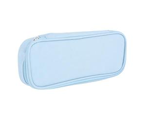 VGEBY Petite Trousse à Crayons de Grande capacité, Sac de Papeterie Simple pour L'école, Le Bureau, Les Voyages avec Fermeture éclair Lisse, Cadeau en Polyester Durable pour Filles, (Blue)