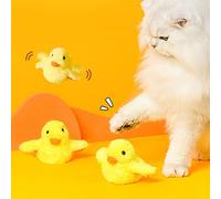 VGEBY Petits Jouets électriques en Forme de Canard Jaune, Jouet Vibrant en Peluche pour Chat avec Chargement USB, Jeu Engageant pour Chats et Chatons