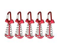 VGEBY Piquets de Tente en Arête de Poisson, 5 Pièces Clous de Tente en Acier Inoxydable en Alliage D'aluminium avec Boucle à Ressort Ancre de Corde à Vent Réglable, pour la Fixation de (Rouge)