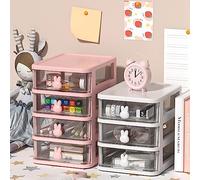 VGEBY Plastic Transparent avec une Grande capacité du Petit Tiroir de Rangement de la Boîte à Coque pour une Librairie D'abord, un Petit Tiroir de la Poignée de Lapin Organisateur (#4)