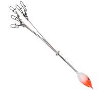 VGEBY Plate-Forme de Parapluie, Plate-Forme de Leurre Durable à 5 Bras avec Tête de Poisson Bionique pour la Pêche au Bar et au Poisson-Chat en Eau Douce (Type 1)