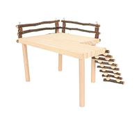 VGEBY Plate-Forme pour Hamster, Jouets d'escalade en Bois avec échelle Rotative, Aire de Jeux d'exercice pour Petits Animaux de Compagnie