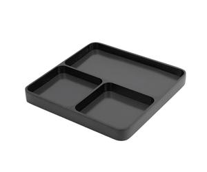 VGEBY Plateau à Vis RC, Plaque de Support D'outil de Réparation en Alliage D'aluminium avec 3 Compartiments Individuels, pour L'organisation des Pièces de Bateau d'avion de Voiture RC (Black)