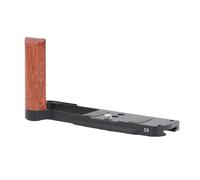 VGEBY Poignée en Forme de L pour Appareil Photo, Poignée en Alliage d'aluminium et Bois avec Plaque de Base QR de Type Arca et 1 ou 4 Trous de Vis pour Photographie S9, Vlogging, Prise de Vue en