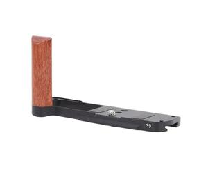 VGEBY Poignée en Forme de L pour Appareil Photo, Poignée en Alliage d'aluminium et Bois avec Plaque de Base QR de Type Arca et 1 ou 4 Trous de Vis pour Photographie S9, Vlogging, Prise de Vue en