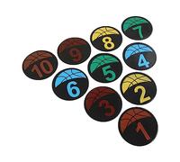 VGEBY Poly Spots Lot de 10 Marqueurs de Points Numérotés en PVC, Cônes Plats de 23 Cm pour l'entraînement de Vitesse et d'agilité, Points de Sol Antidérapants pour Le Football, Le Basket-Ball, la