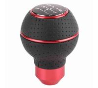 VGEBY Pommeau de Levier de Vitesse de Voiture, Alliage d'aluminium avec Poignée en Cuir, Changement de Vitesse à 5 Vitesses pour Véhicules Manuels (C(rouge))