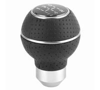 VGEBY Pommeau de Levier de Vitesse de Voiture, Alliage d'aluminium avec Poignée en Cuir, Changement de Vitesse à 5 Vitesses pour Véhicules Manuels (Un (noir))