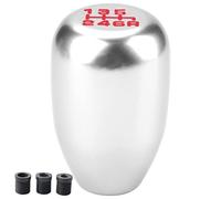 VGEBY Pommeau de Levier de Vitesse de Voiture, Tête de Changement de Vitesse Manuelle en Métal à 6 Vitesses avec 3 Adaptateurs pour une Utilisation Universelle dans les Voitures (SILVER)