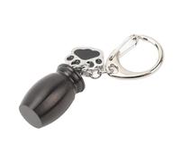 VGEBY Porte-clés D'urne pour Animaux de Compagnie, Commémoratif de Cendres de Chien en Acier Inoxydable avec Motif D' de Patte, pour Stocker Les Cendres d'animaux de Compagnie, Les (Black)