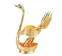 VGEBY Porte-cuillère à café élégant en Forme de Cygne pour Fête et café, Vernis Miroir en Alliage avec des Détails Riches, 1 X Support (#2)