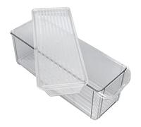 VGEBY Poubelle de Rangement Transparente de qualité Alimentaire, Rangement Multifonctionnel de Grande capacité pour Garde-manger Salle de Bain 1 X Poubelle 1 X Couvercle (Étroit et haut (avec
