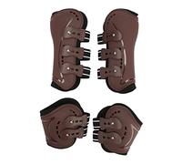 VGEBY Protège-Jambes de Cheval, Bottes Légères Réglables à Absorption des Chocs pour Spectacle de Saut d'obstacles, Ensemble de 2 Paires en Néoprène PU (Grande)