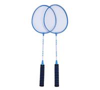 VGEBY Raquette de Badminton 2 Pièces, Poignée Antidérapante en Alliage de Fer Absorbant Les Chocs pour Adultes et Adolescents, Plaisir en Plein Air (Blue)