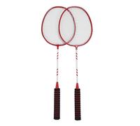 VGEBY Raquette de Badminton 2 Pièces, Poignée Antidérapante en Alliage de Fer Absorbant Les Chocs pour Adultes et Adolescents, Plaisir en Plein Air (Rouge)