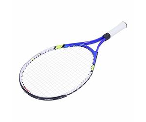 VGEBY Raquette de Tennis pour Enfants, Cadre en Alliage D'aluminium avec Corde en Nylon et Poignée en PU pour L'entraînement, Conception Légère et Stable pour Les Débutants (Blue)