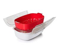 VGEBY Récipient Alimentaire Sain pour Cuiseur à -ondes avec Poignées de Couche Intérieure Faciles à Démonter, pour les Amateurs de Cuisine à la Vapeur (WHITE)