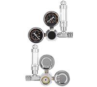VGEBY Régulateur de CO2 pour Aquarium avec Affichage à Double Manomètre | Acier inoxydable, compteur de bulles, raccord G5/8 réglable, optimal pour les plantes aquatiques
