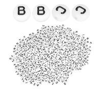 VGEBY Round Rapports sur L'acrylique Durable avec des Lettres Claires, Facile à Charger, Accessoires de Bijoux pour la Création, 1000 Comptes Blancs Mots