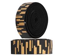 VGEBY Ruban de Guidon de Vélo, Absorption des Chocs en PU, Poignée Antidérapante Imperméable pour Vélo de Montagne de Route, Longueur de 2,1 M (or noir) (or noir) ()