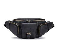 VGEBY Sac à Bandoulière, Sac de Taille en Cuir de Vache, de Poitrine en Cuir Vintage avec Sangle Réglable et Conception Multi-poches pour les Sports de Plein Air, les Voyages de (BLACK)