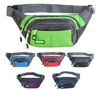 VGEBY Sac Banane étanche, Sangle de Ceinture Réglable de 29 à 44 Pouces avec Plusieurs Poches Zippées pour Hommes et Femmes, Course à Pied, Randonnée, Voyage, Sports de Plein Air (Black)