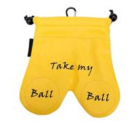 VGEBY Sac de Balle de Golf, Sac de Conception en Forme de Pantalon Résistant au Soleil en Cuir PU avec Fermeture à Bouton-Pression à Cordon Réglable pour Balles de Golf Jaune
