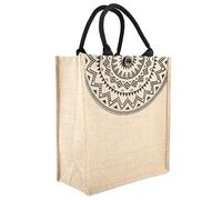 VGEBY Sac en jute carré vintage Sac à main en jute Sac de rangement léger et durable pour un usage quotidien, #-02, Middelgrote maat