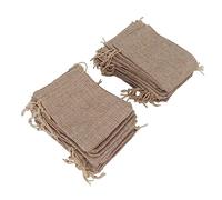 VGEBY Sacs Cadeaux en Toile de Jute, Pochettes en Lin à Cordon de Serrage, Polyvalents pour le Rangement de Bijoux, Mariages, Fêtes de Vacances, Taille 10x14cm, 50 Pièces