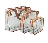 VGEBY Sacs de Voyage Transparents 3 Pièces, Organisateur de Maquillage en PVC Imperméable pour Articles de Toilette, Ensemble de Pochettes Portables pour Femmes, Salle de Sport, Natation, Voyage