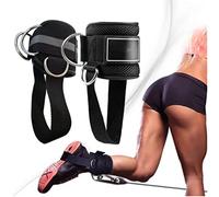 VGEBY Sangles de Cheville pour Machines à Câble, Poignets de Cheville Rembourrés en Néoprène avec 3 Anneaux en D, Sangle de Jambe Réglable pour les Fessiers, les Exercices de Hanches et de Jambes à la