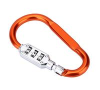 VGEBY Serrure à Mousqueton à Code de Sac Voyages Antivol Bagage Anneau D en Aluminium Combinaison Cadenas Mousqueton Crochet pour Camping Extérieur (Couleur : Orange)