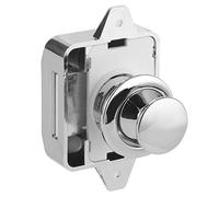 VGEBY Serrure d'armoire de Bateau, Serrure à Bouton-poussoir en ABS et Alliage de Zinc avec Finition Chromée pour Utilisation en Camping-car et Marine - Parfait pour une épaisseur de Porte de 15 à