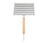 VGEBY Support à Rouleaux pour Hot-dogs Durable, Conception en Acier Inoxydable avec Manche en Bois Extra Long pour Barbecue en Plein Air et Camping, 4 Brochettes Incluses (Petite)