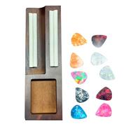 VGEBY Support pour Médiators de Guitare, Accessoires en Bois de Chêne avec 10 Médiators pour Musiciens et Guitaristes