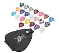 VGEBY Support pour Médiators de Guitare, Sac en Cuir PU de Grande capacité pour Joueurs de Guitare, Rangement Résistant aux Rayures pour jusqu'à 22 Médiators, Parfait pour Les Musiciens (avec 22