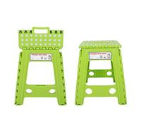 VGEBY Tabouret Pliable, Chaise en Plastique Portable avec Conception Antidérapante pour Salon, Chambre à Coucher, Utilisation en Extérieur (Point Blanc Vert Bonbon)